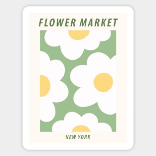 Flower market, New York, Danish pastel aesthetic, Vibrant art, Cute daisy, Groovy flowers Sticker